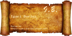 Igari Borisz névjegykártya